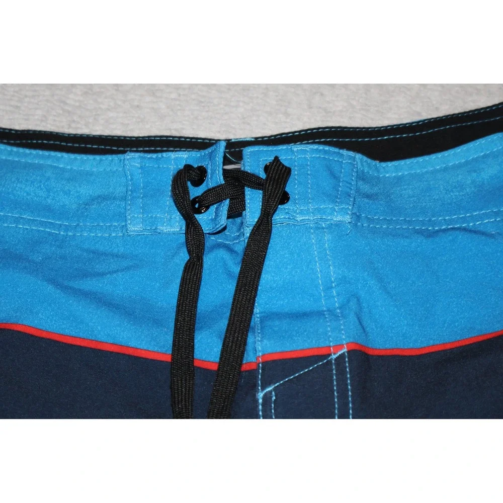O'Neill Board Shorts Mens 32 Blue Striped Surfing Swim Trunks